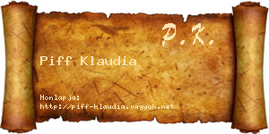 Piff Klaudia névjegykártya